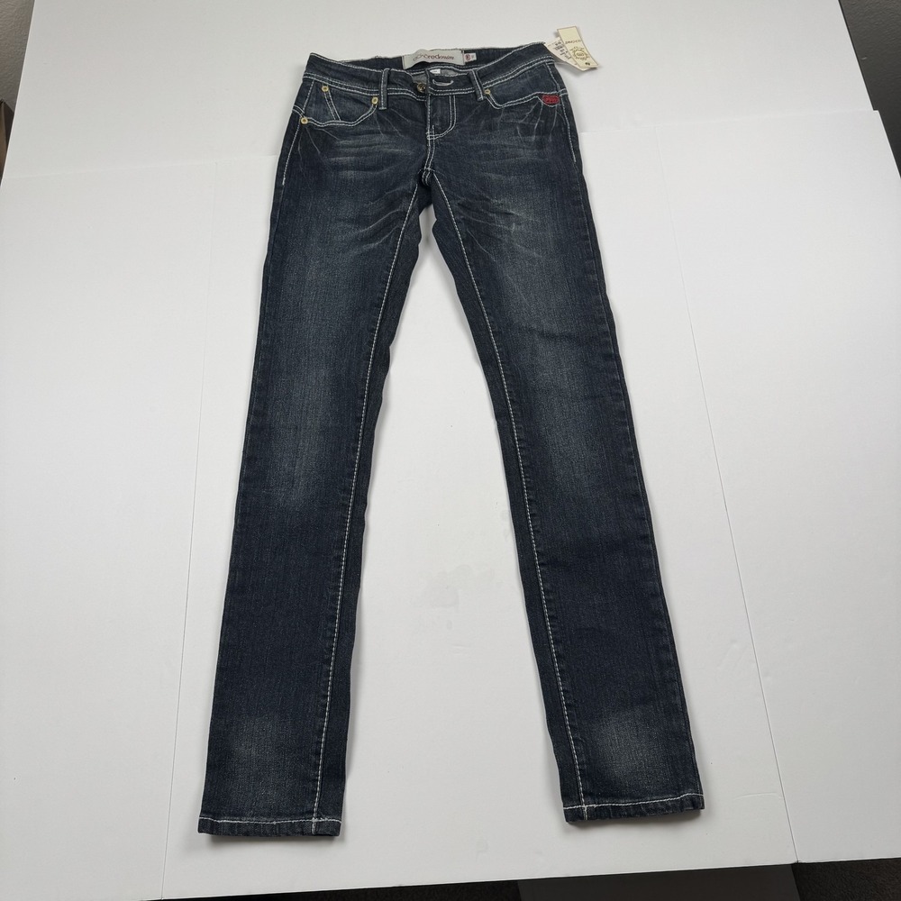Ecko Red Denim Jeans Womens 1/2 (27x32) Blue Skinny Slim Fit Purple Pocket Logo